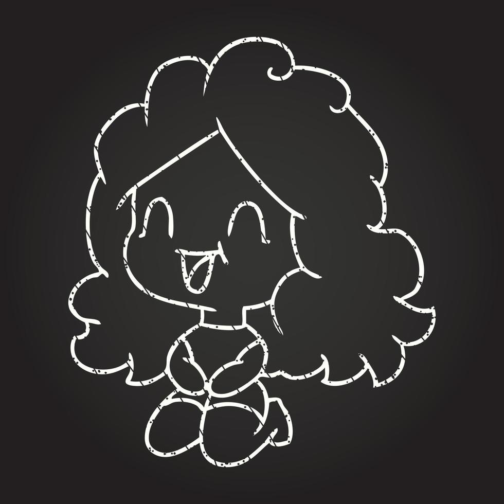 Happy Girl Chalk Drawing vector