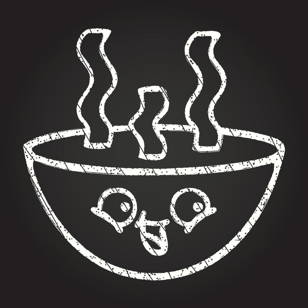 Hot Noodles Chalk Drawing vector
