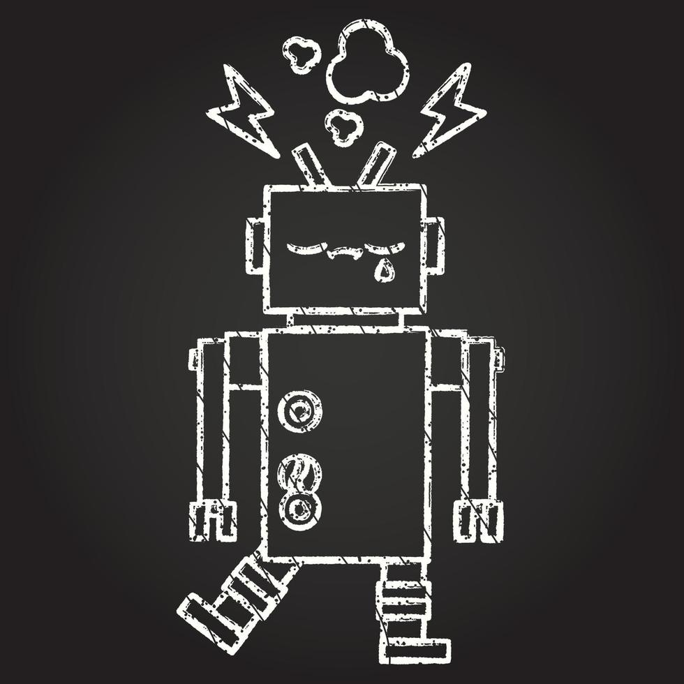 Robot Chalk Drawing vector