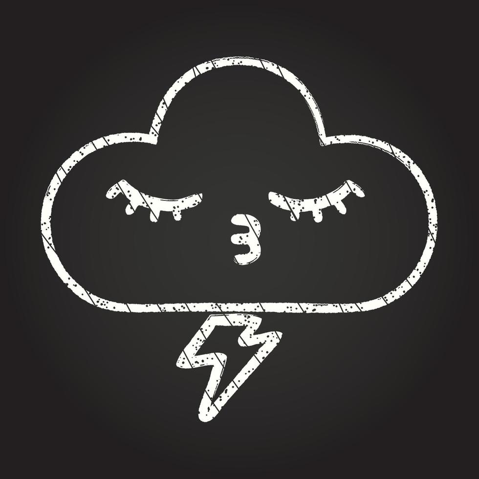 Cloud Drifting Chalk Drawing vector