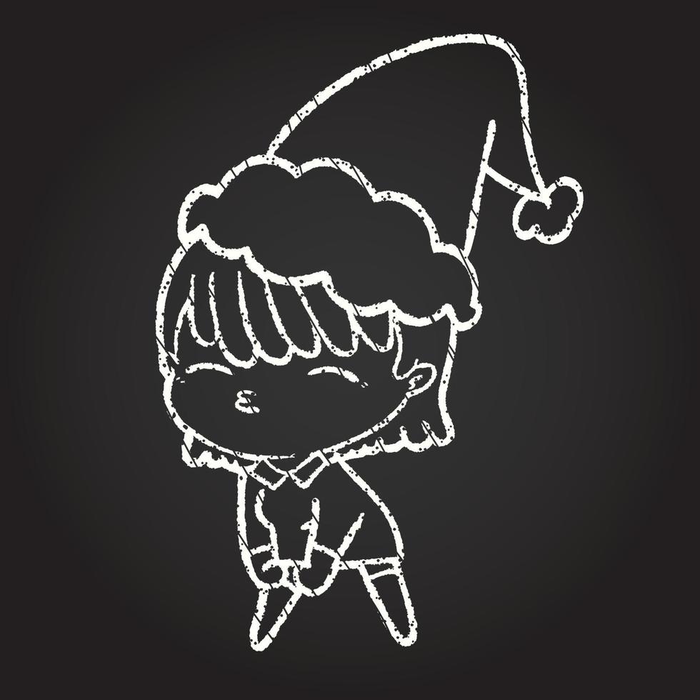 Festive Woman Chalk Drawing vector