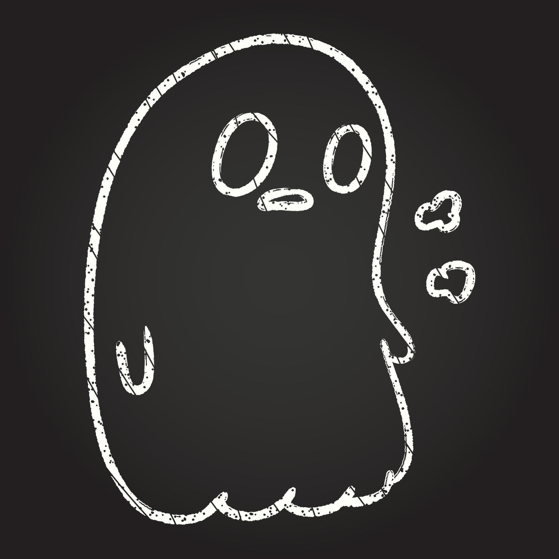 Spooky Ghost Chalk Drawing 13117018 Vector Art at Vecteezy