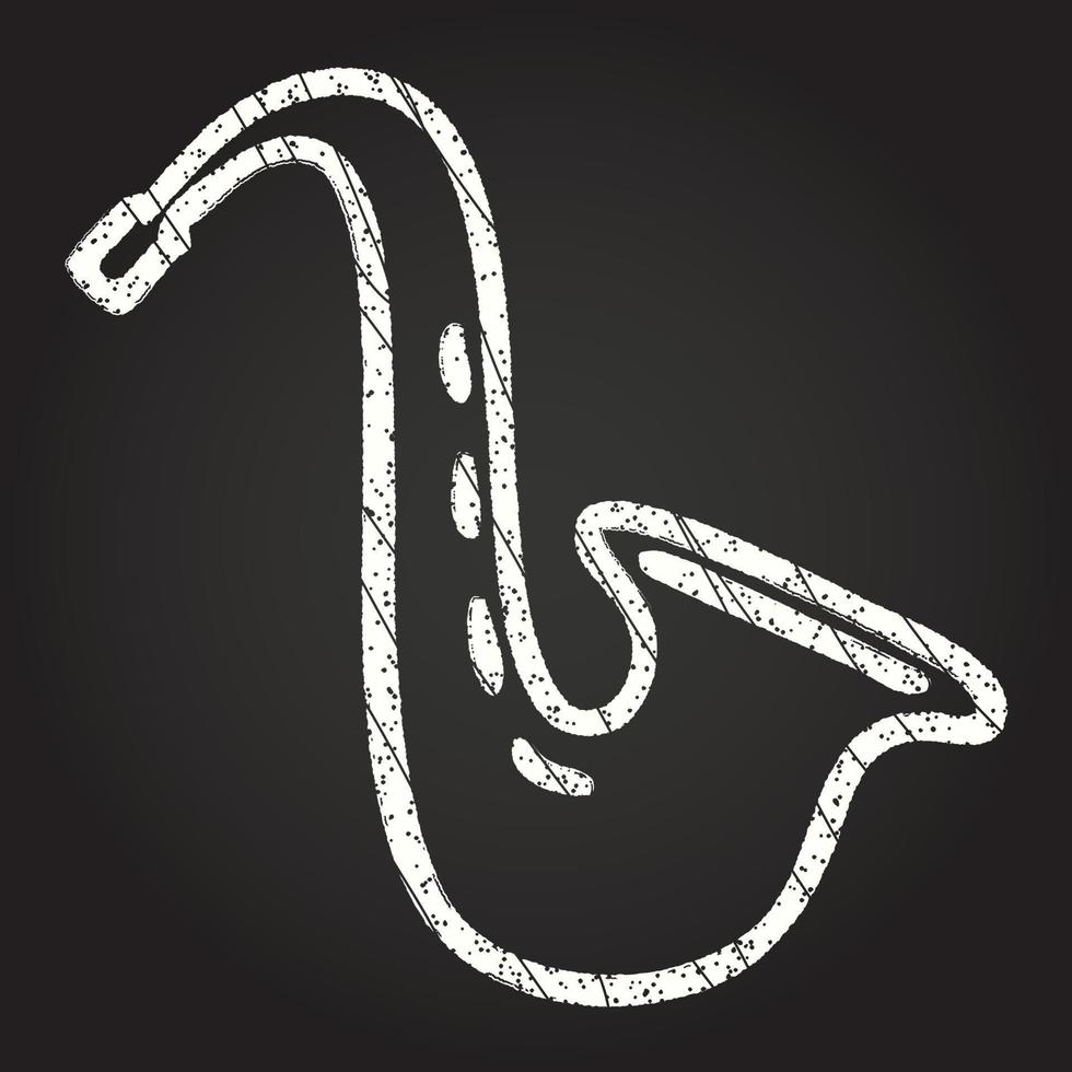 Saxophone Chalk Drawing vector