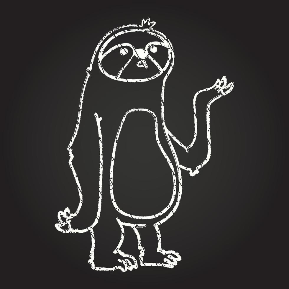 Sloth Chalk Drawing vector