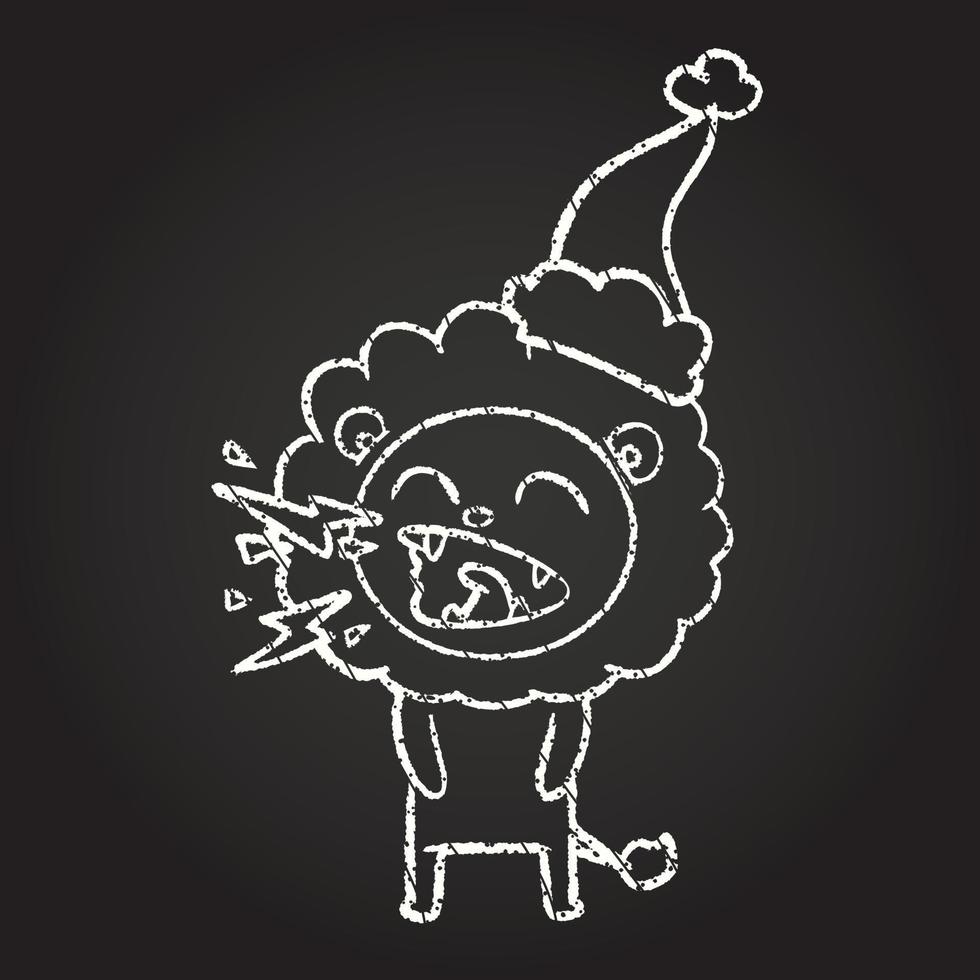 dibujo de tiza de león festivo vector