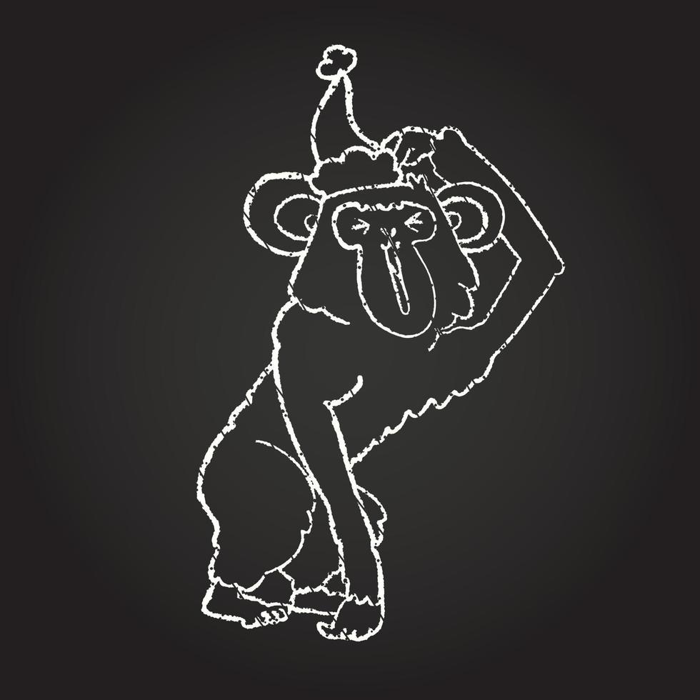 Christmas Monkey Chalk Drawing 13117071 Vector Art at Vecteezy
