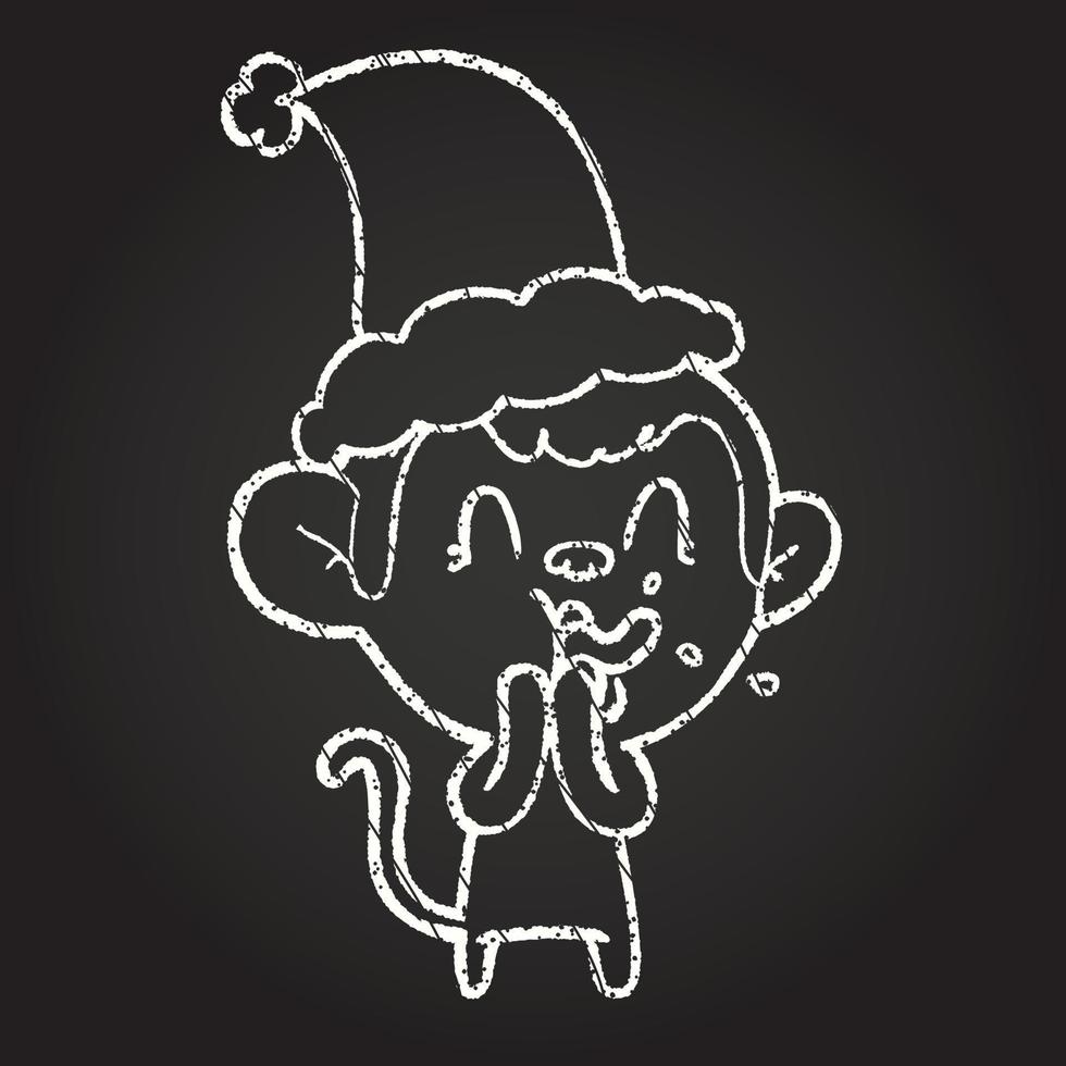 Christmas Monkey Chalk Drawing 13117075 Vector Art at Vecteezy