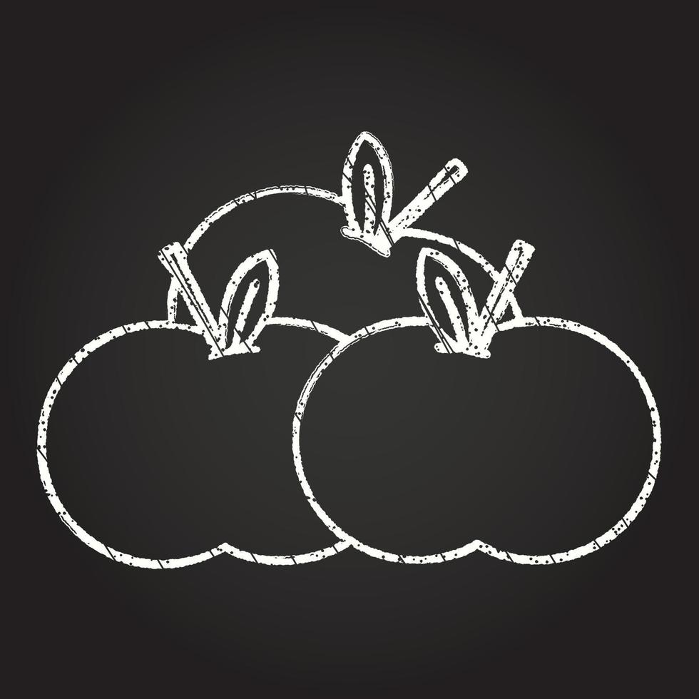 dibujo de tiza de manzanas vector
