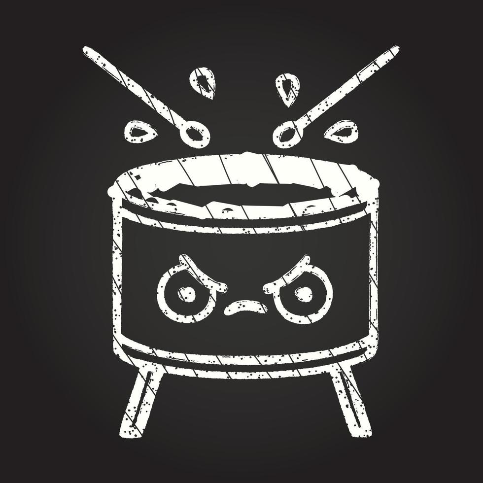 Beating Drum Chalk Drawing vector