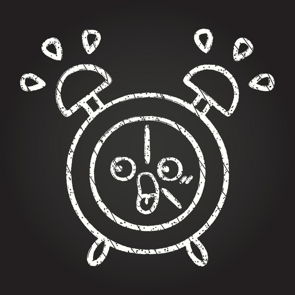 Alarm Clock Chalk Drawing vector