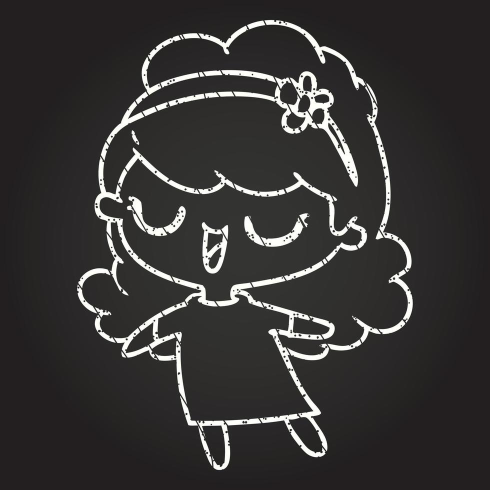 Happy Woman Chalk Drawing vector