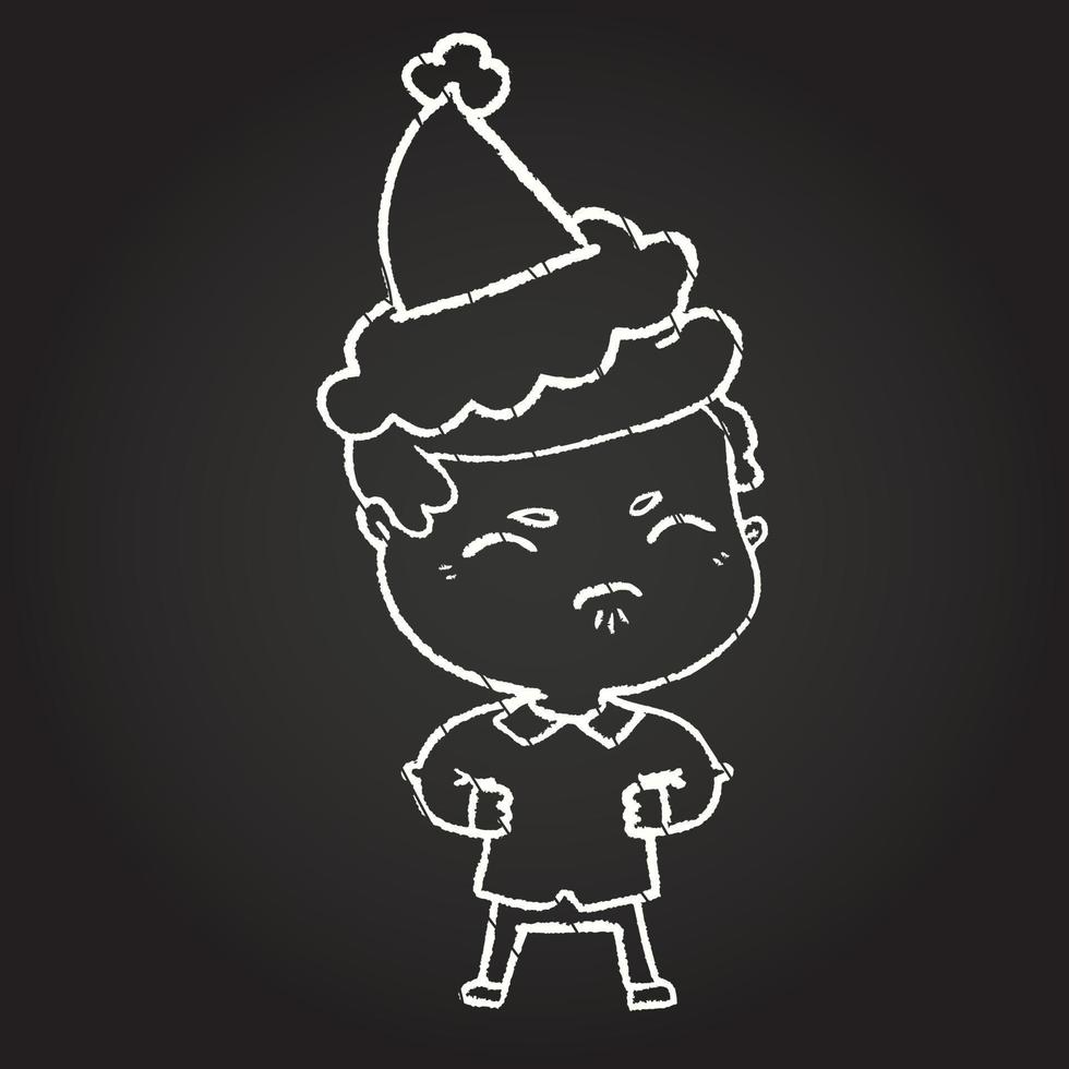 Grumpy Man Chalk Drawing vector