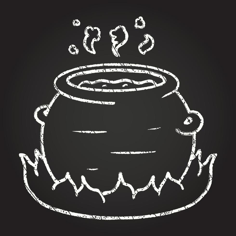 Bubbling Cauldron Chalk Drawing vector