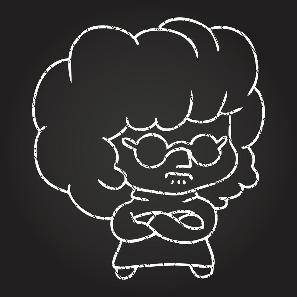 Grumpy Woman Chalk Drawing vector