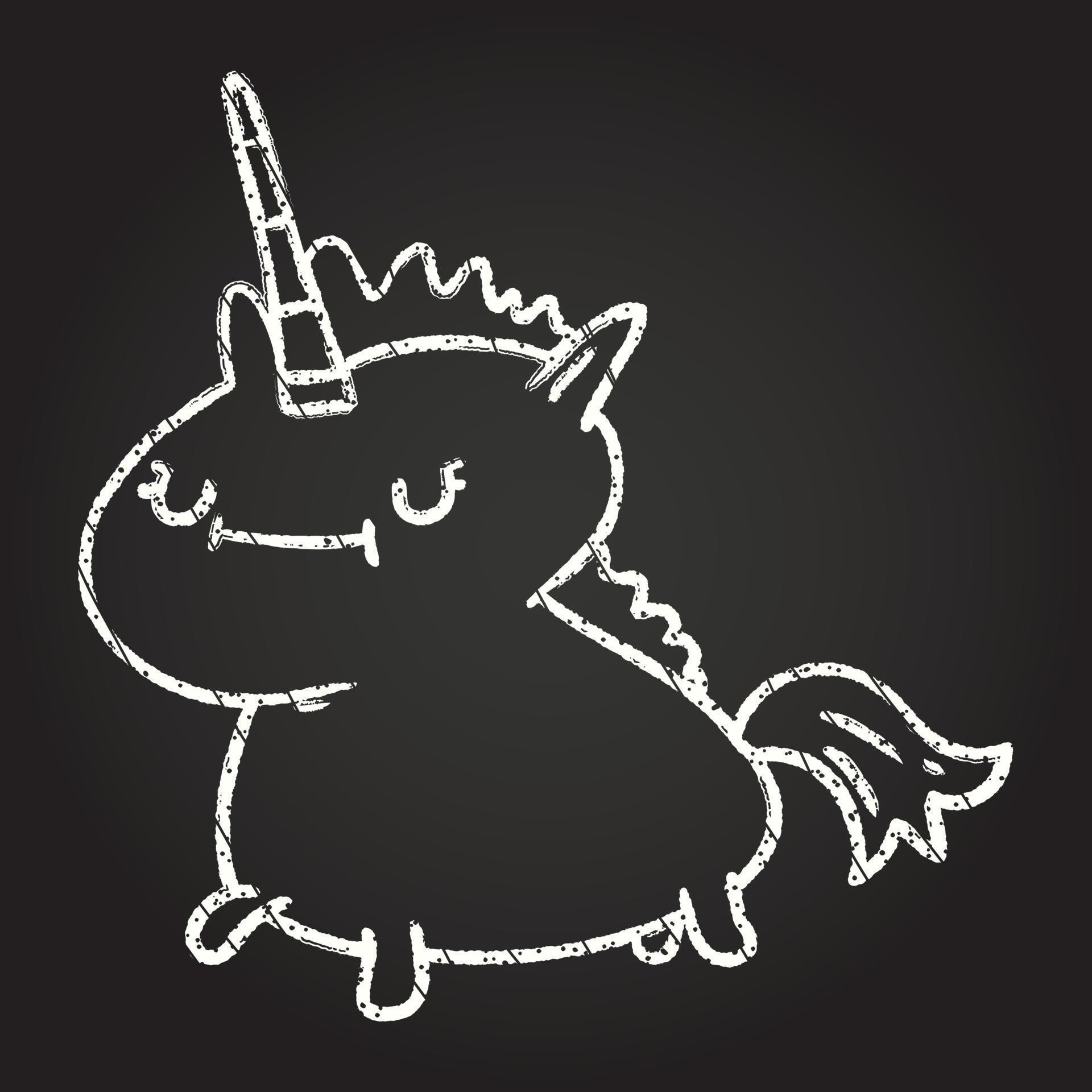 Unicorn Chalk Drawing 13117309 Vector Art at Vecteezy