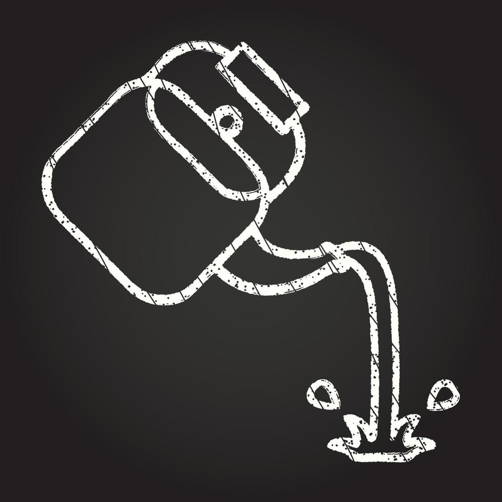 Pouring Kettle Chalk Drawing vector