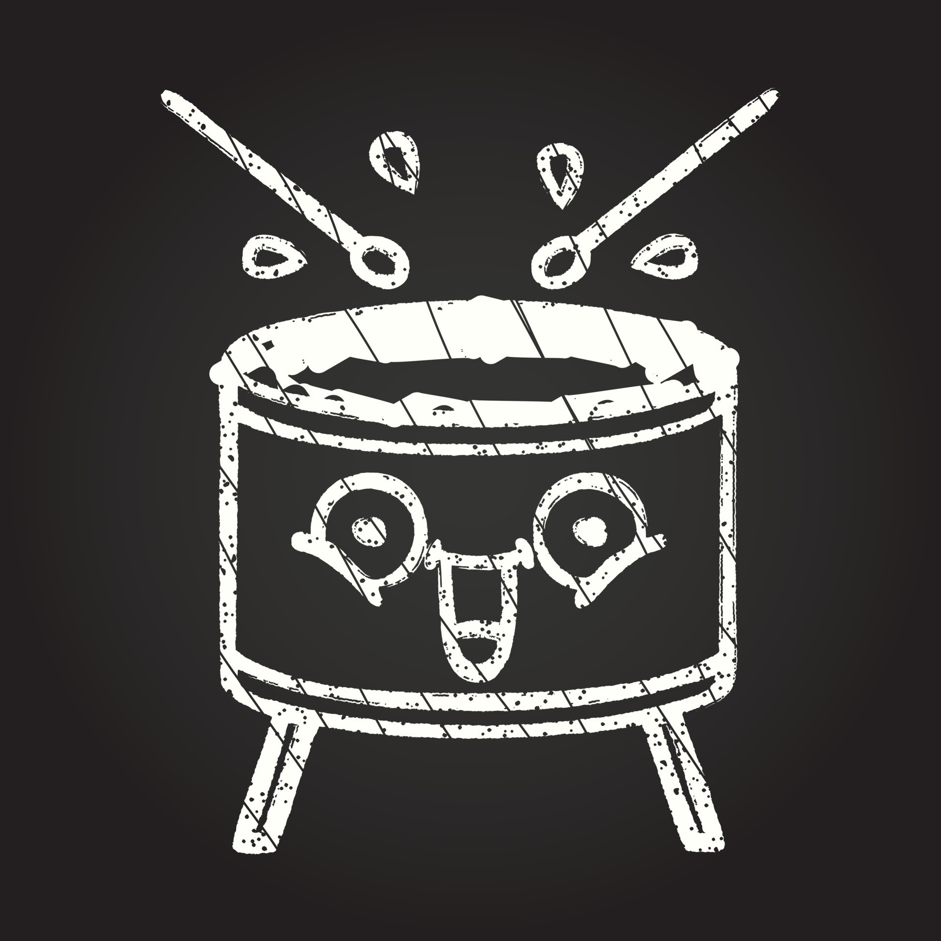 Beating Drum Chalk Drawing 13117343 Vector Art at Vecteezy