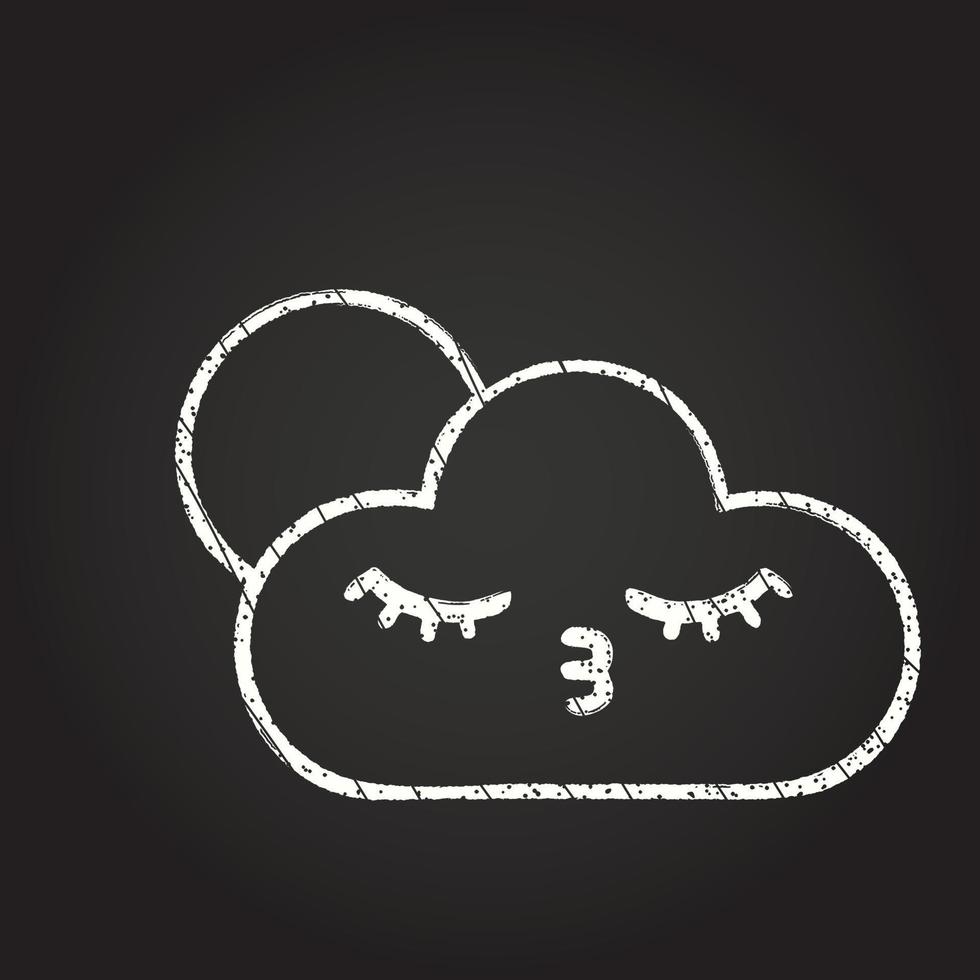 Drifting Cloud Chalk Drawing vector