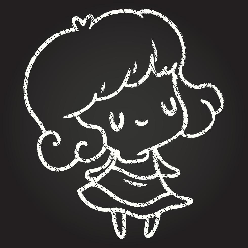 Dancing Woman Chalk Drawing vector