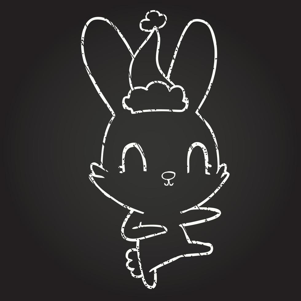 dibujo de tiza de conejo festivo vector