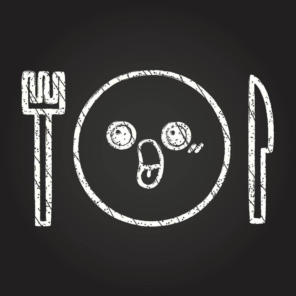 Dinner Set Chalk Drawing vector