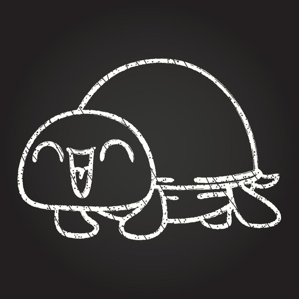 Happy Turtle Chalk Drawing vector