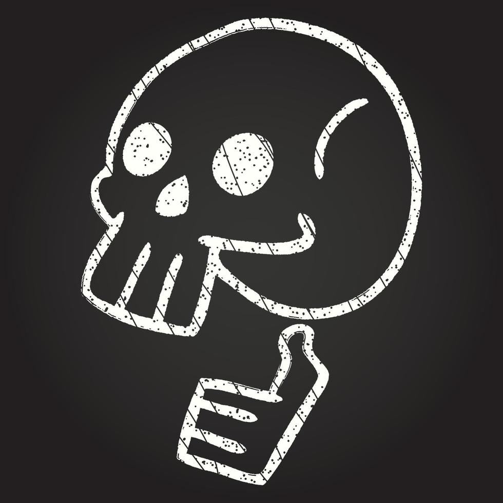 dibujo de tiza de calavera espeluznante vector