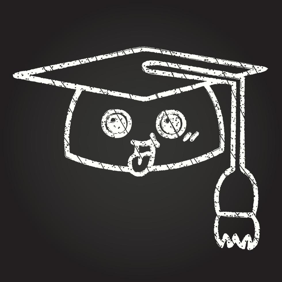 Graduation Cap Chalk Drawing vector