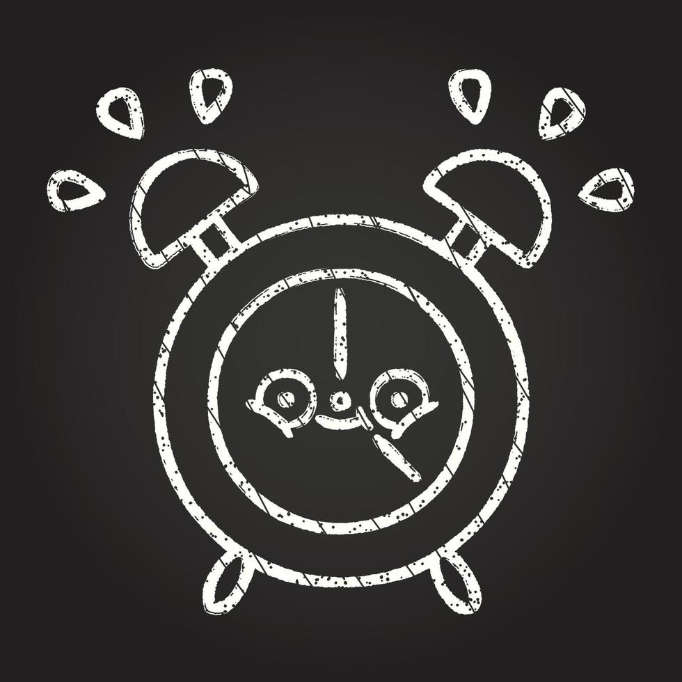 Alarm Clock Chalk Drawing vector