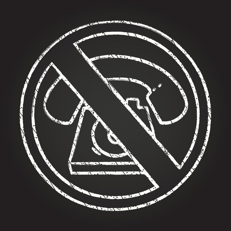 No Calls Chalk Drawing vector