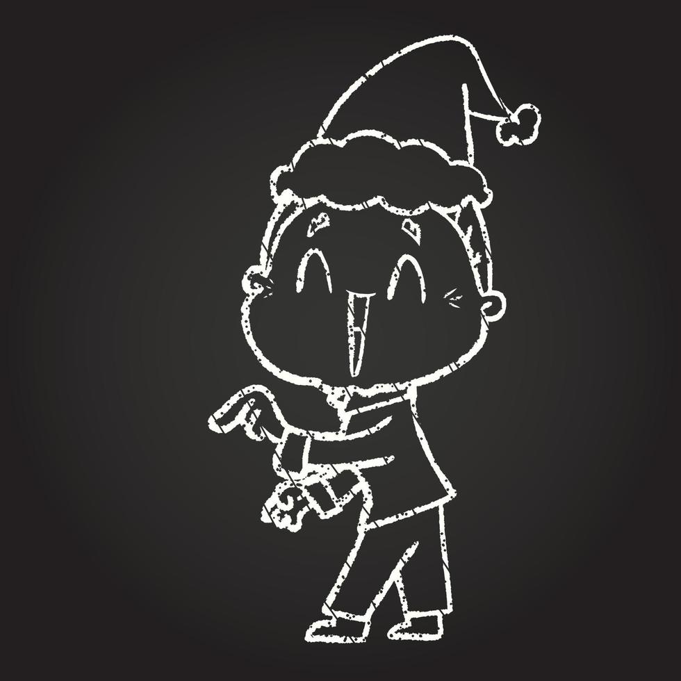 Festive Person Chalk Drawing vector