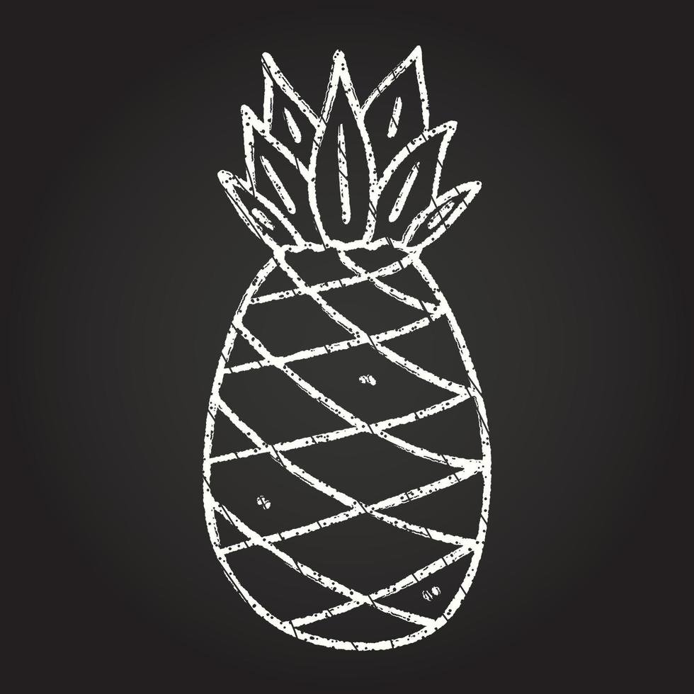 dibujo de tiza de piña vector