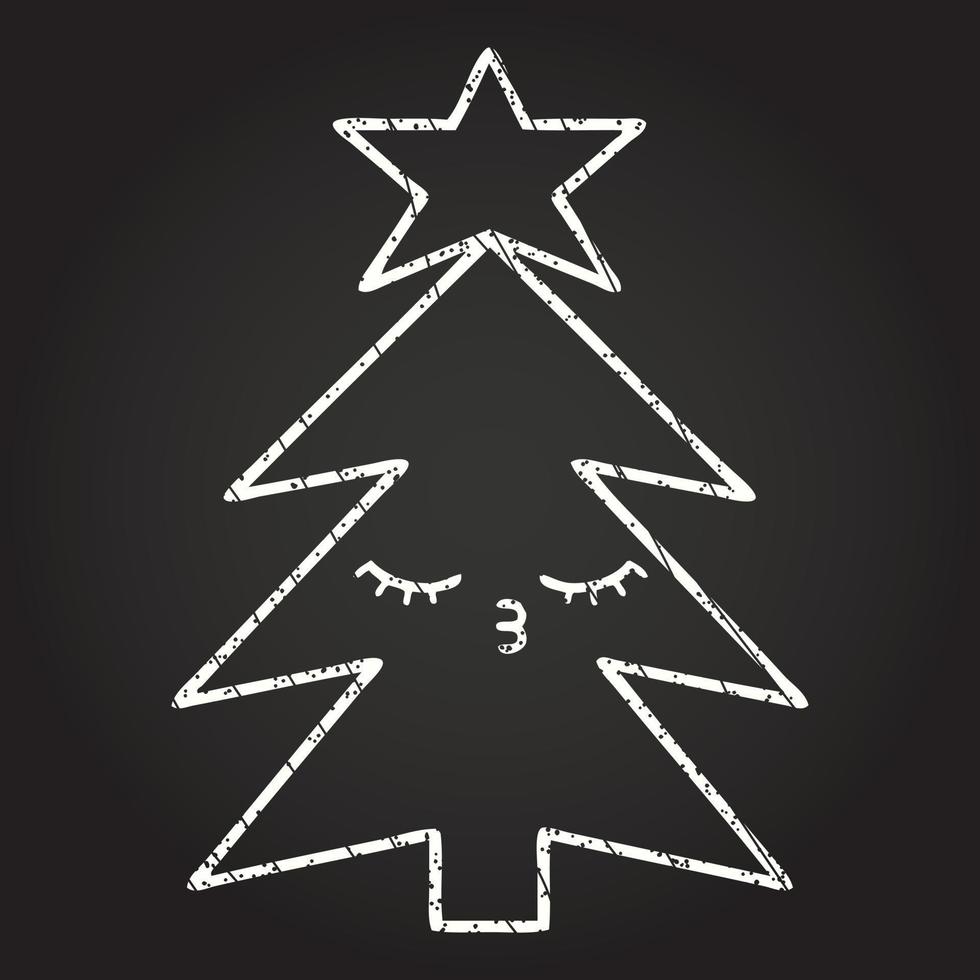 Christmas Tree Chalk Drawing vector