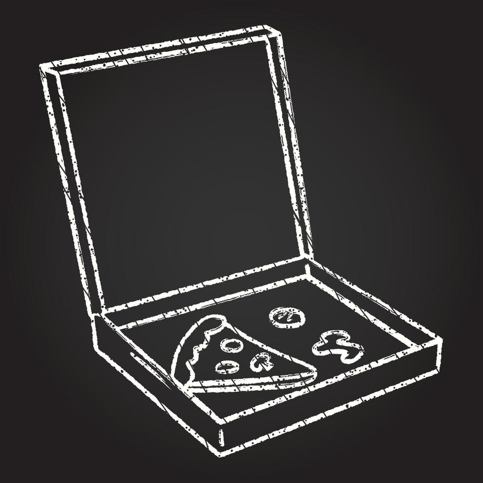Last Pizza Slice Chalk Drawing vector