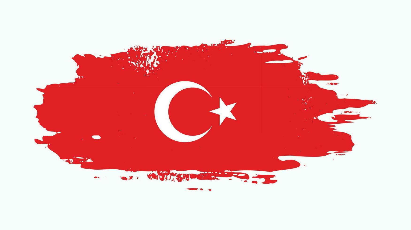 Colorful grunge texture Turkey vintage flag vector