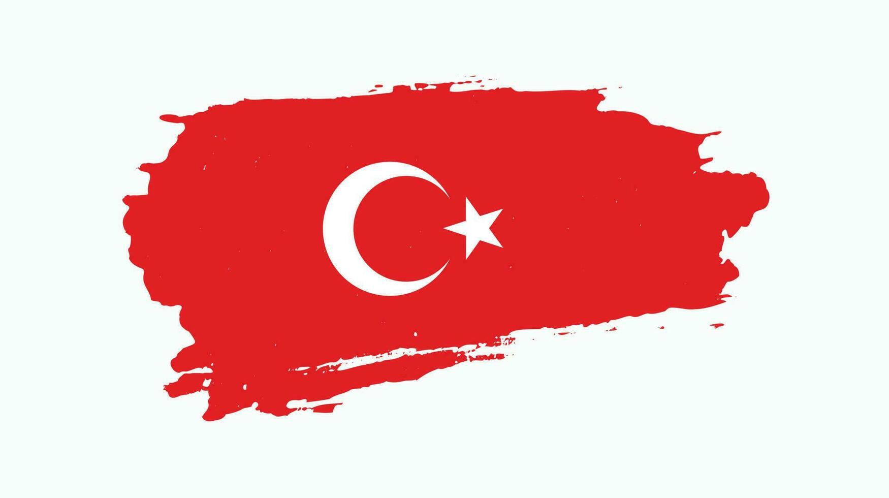 Grunge texture Turkey flag background vector