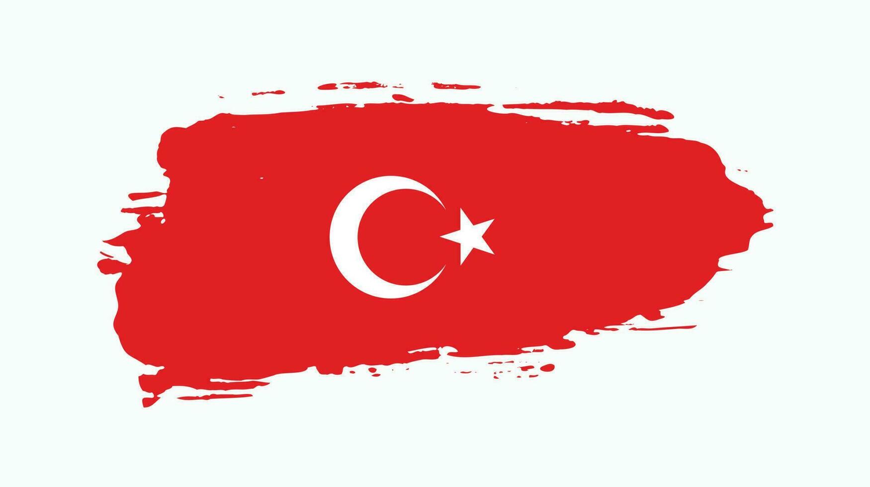 vector de diseño de bandera profesional de turquía de textura grunge desvanecida