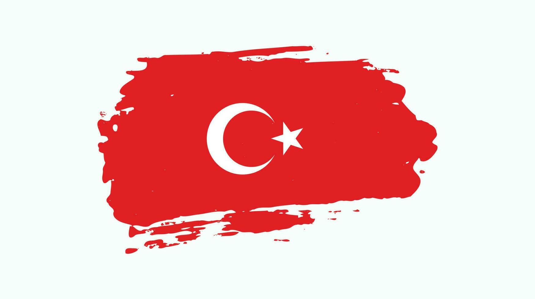 Faded Turkey grunge texture flag vector