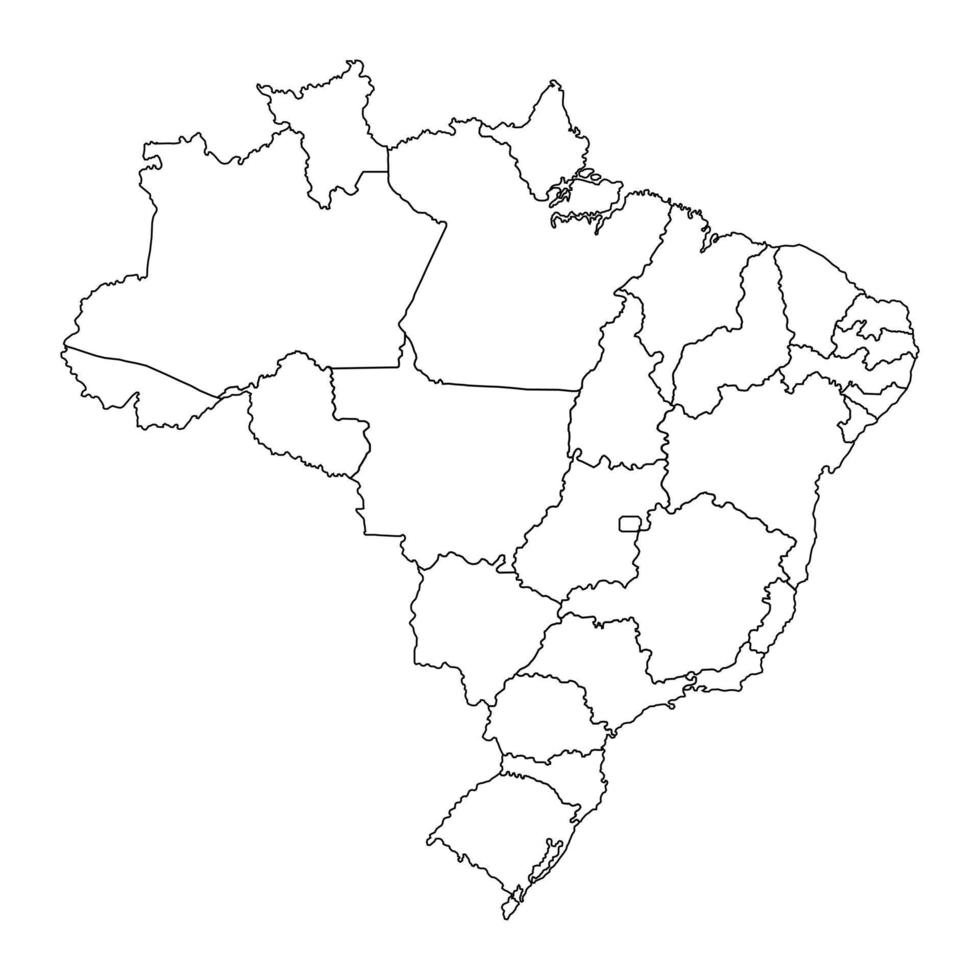 Brazil Map with states. Vector Illustration.