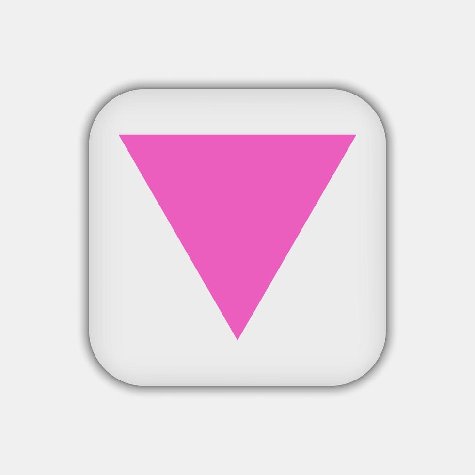 Pink Triangle Icon. Vector Illustration.