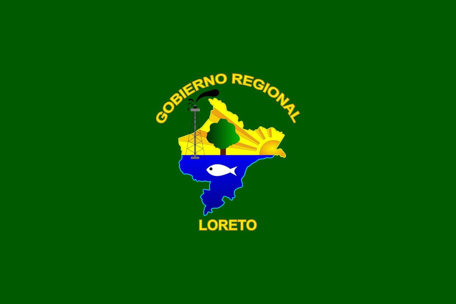 Department of Loreto Flag. Peru. Vector Illustration.
