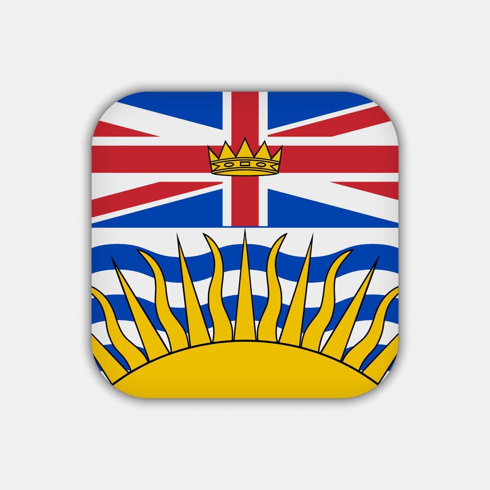 British Columbia flag, province of Canada. Vector illustration.