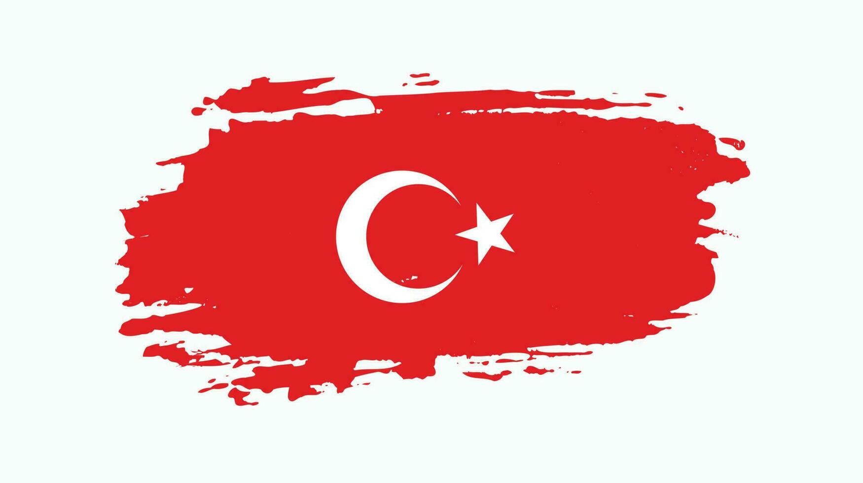 Turkey brush grunge flag vector