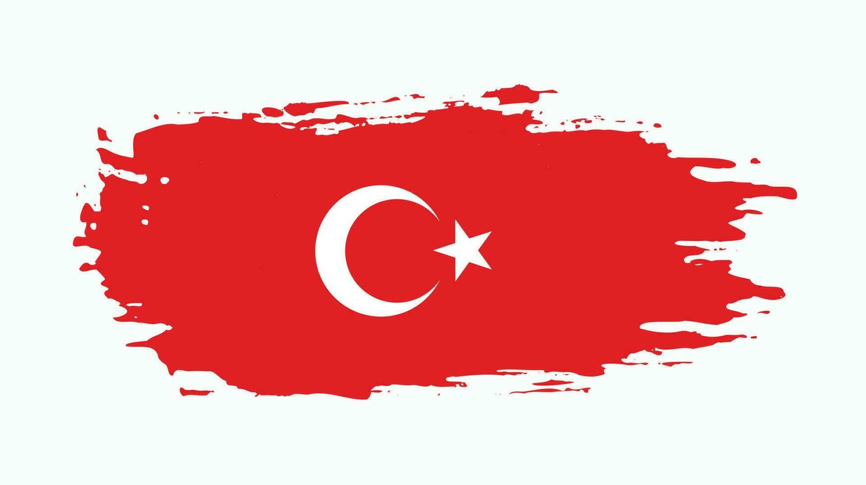 New vintage splash Turkey flag vector