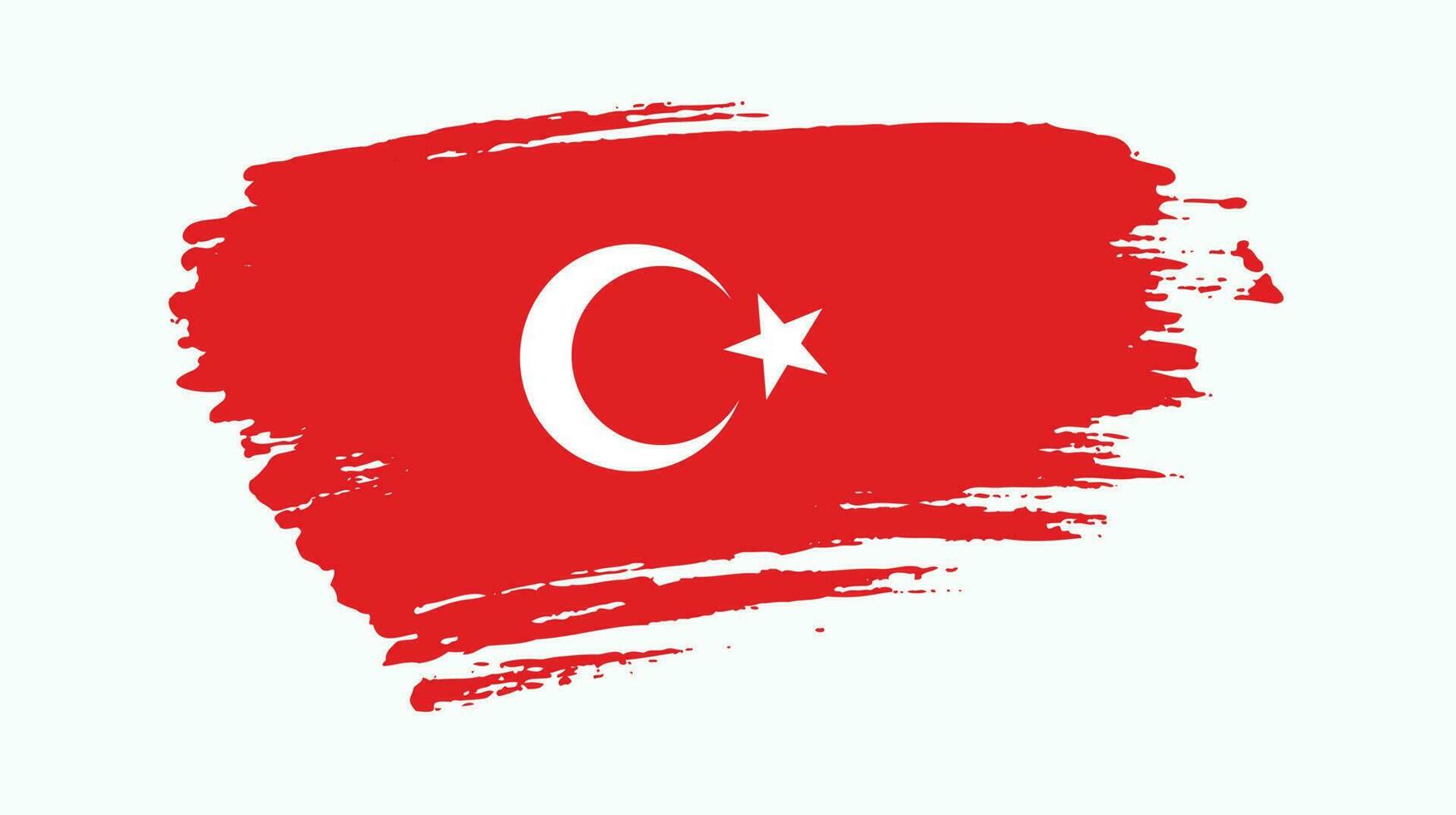 Faded distressed Turkey flag vector