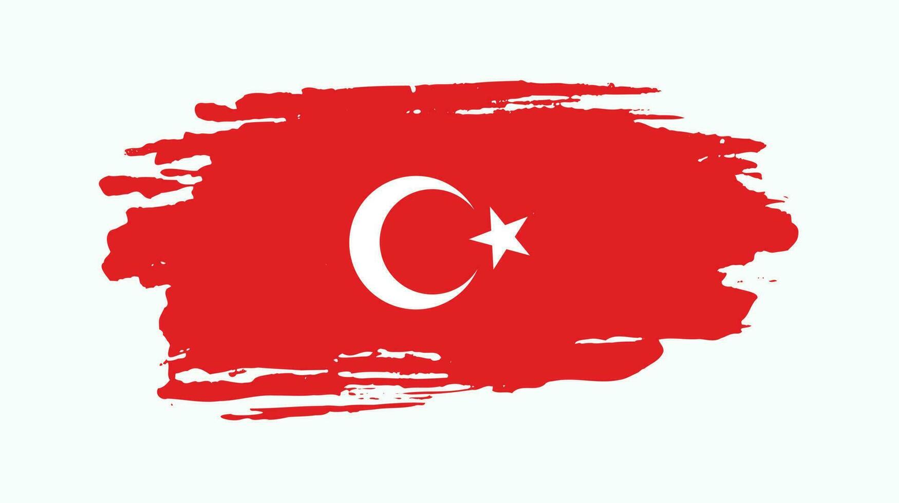 Splash grunge texture Turkey abstract flag vector