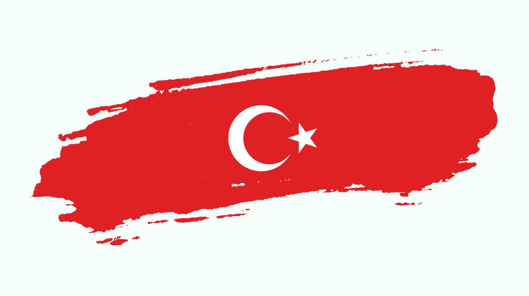 Abstract colorful Turkey grunge texture flag vector