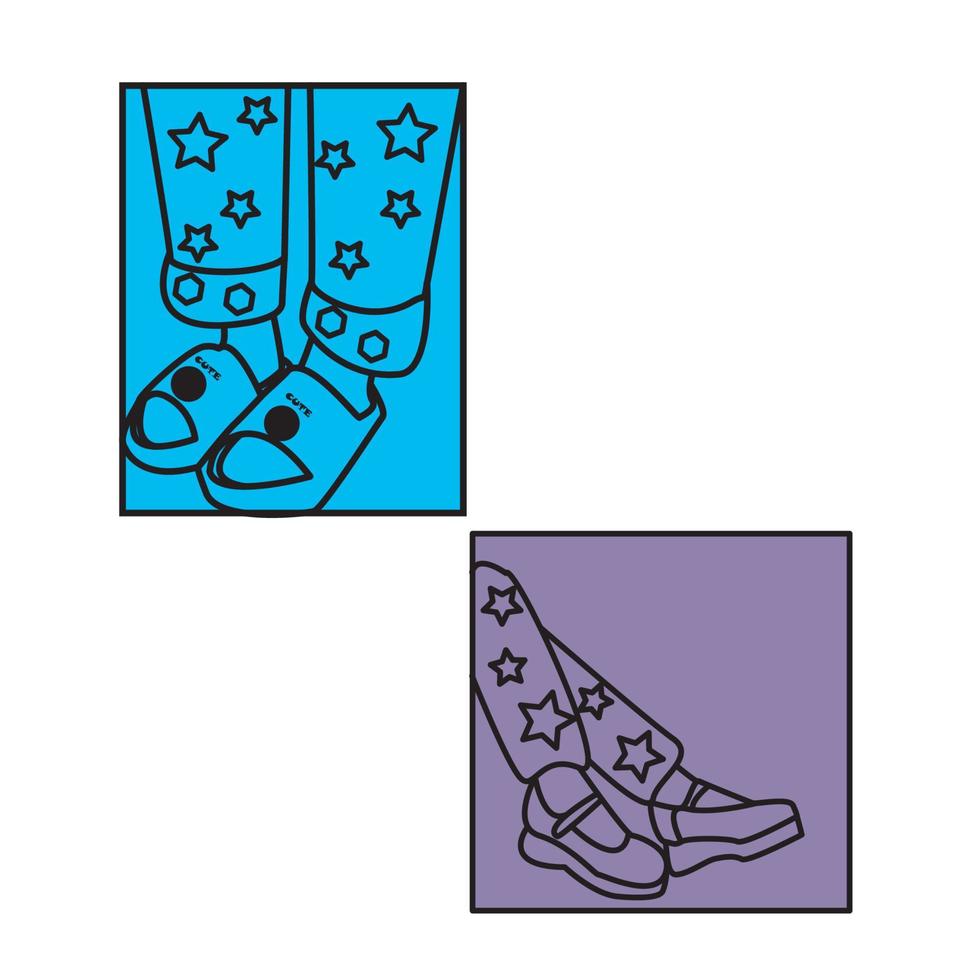 gráfico de personaje de dibujos animados de boceto de zapatos vector