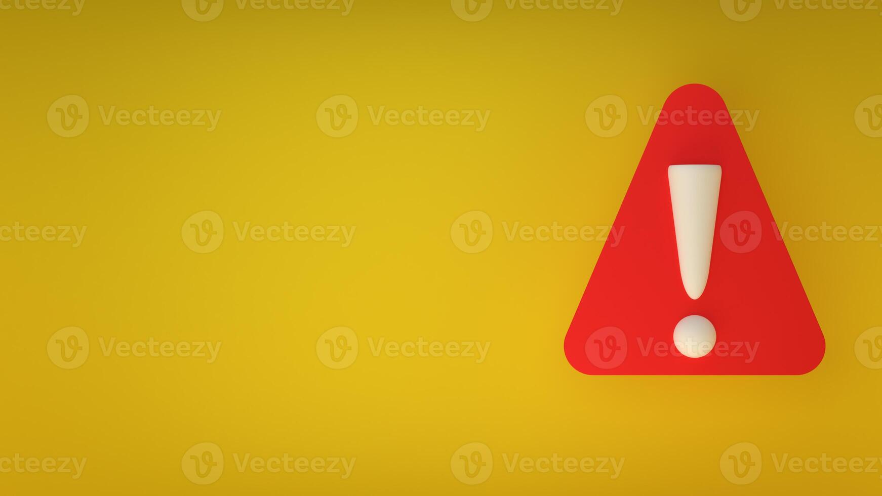 A red and white warning sign on a yellow background photo