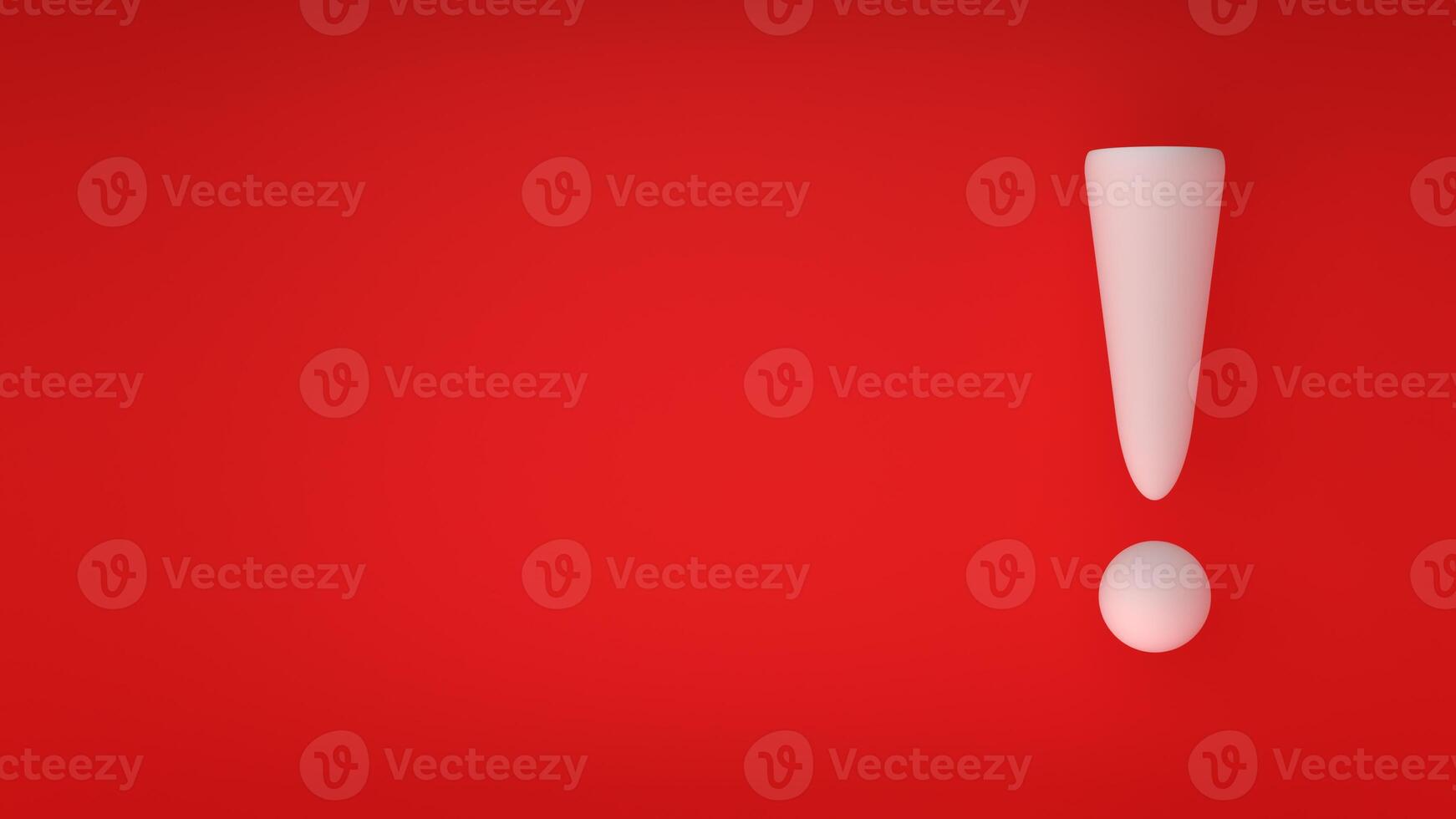 A white exclamation mark on a red background photo